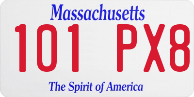 MA license plate 101PX8