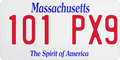 MA license plate 101PX9