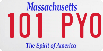 MA license plate 101PY0