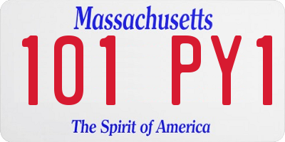 MA license plate 101PY1