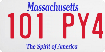 MA license plate 101PY4