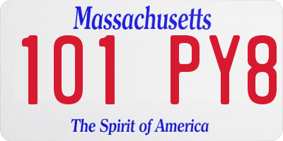 MA license plate 101PY8