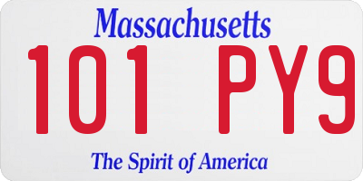 MA license plate 101PY9