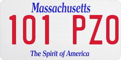 MA license plate 101PZ0