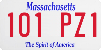 MA license plate 101PZ1