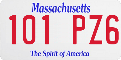 MA license plate 101PZ6