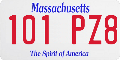 MA license plate 101PZ8