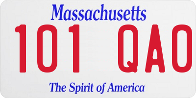 MA license plate 101QA0