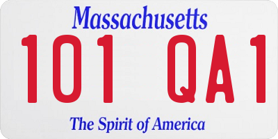 MA license plate 101QA1