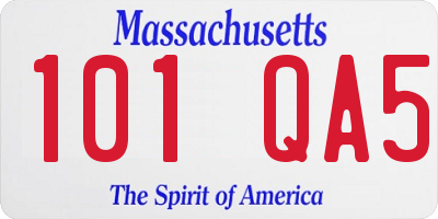 MA license plate 101QA5