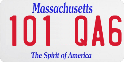 MA license plate 101QA6