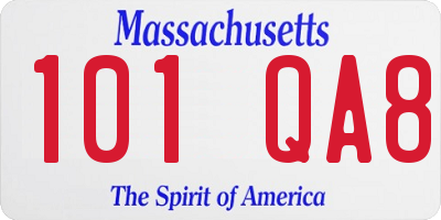 MA license plate 101QA8