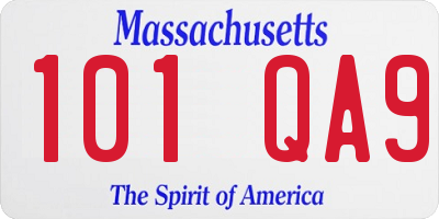 MA license plate 101QA9