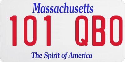 MA license plate 101QB0