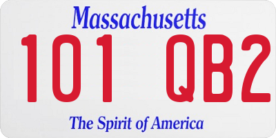 MA license plate 101QB2