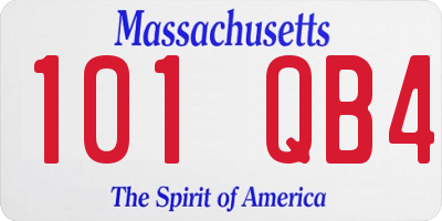 MA license plate 101QB4