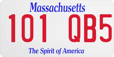 MA license plate 101QB5