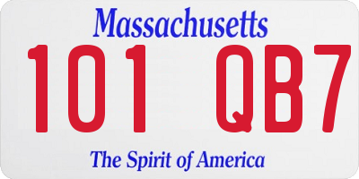 MA license plate 101QB7