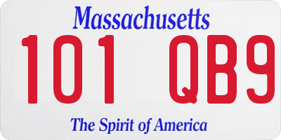 MA license plate 101QB9