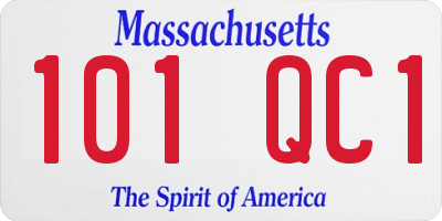 MA license plate 101QC1