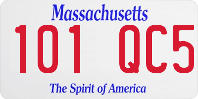 MA license plate 101QC5