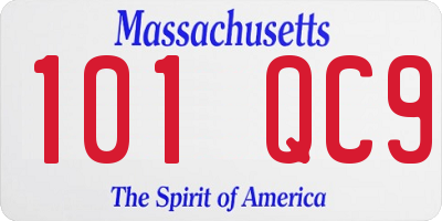 MA license plate 101QC9