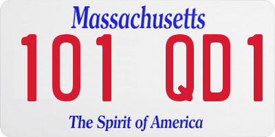 MA license plate 101QD1