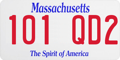 MA license plate 101QD2