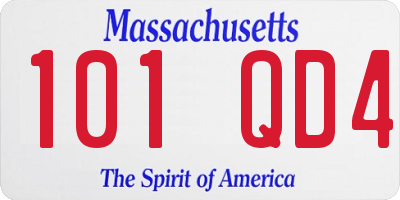 MA license plate 101QD4