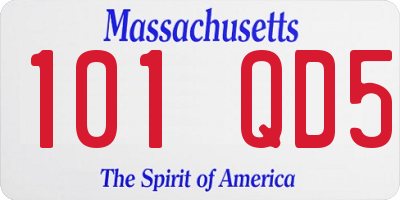 MA license plate 101QD5