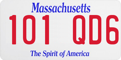 MA license plate 101QD6