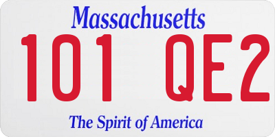 MA license plate 101QE2