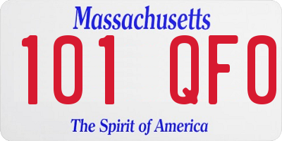 MA license plate 101QF0