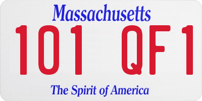 MA license plate 101QF1