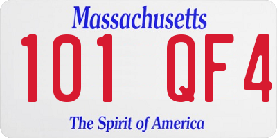 MA license plate 101QF4