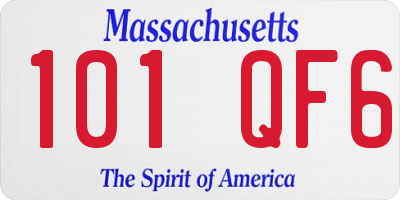 MA license plate 101QF6