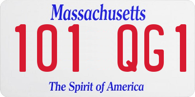 MA license plate 101QG1