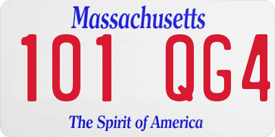 MA license plate 101QG4