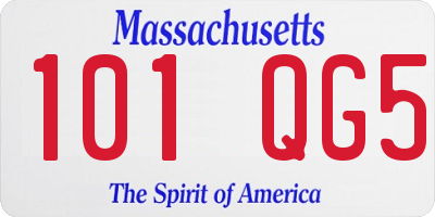 MA license plate 101QG5