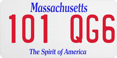 MA license plate 101QG6