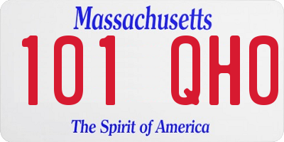 MA license plate 101QH0