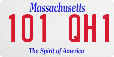 MA license plate 101QH1