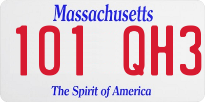 MA license plate 101QH3