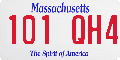 MA license plate 101QH4
