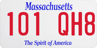 MA license plate 101QH8