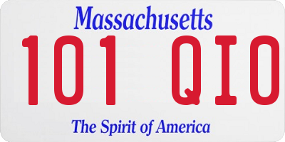 MA license plate 101QI0