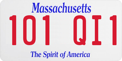 MA license plate 101QI1