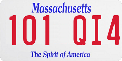 MA license plate 101QI4