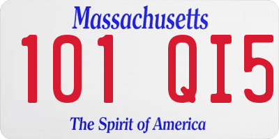 MA license plate 101QI5