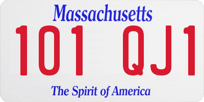 MA license plate 101QJ1